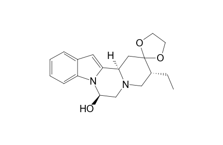 Spiro[1,3-dioxolane-2,2'-[2H]pyrido[2',1':3,4]pyrazino[1,2-a]indol]-7'-ol, 3'-ethyl-1',3',4',6',7',13'b-hexahydro-, (3'.alpha.,7'.beta.,13'b.alpha.)-