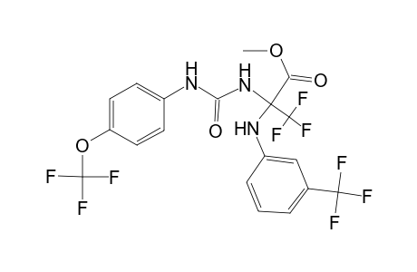 3,3,3-Trifluoro-2-[3-(4-trifluoromethoxy-phenyl)-ureido]-2-(3-trifluoromethyl-phenylamino)-propionic acid methyl ester