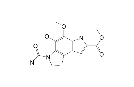 Benzo[1,2-b:4,3-b']dipyrrole-2-carboxylic acid, 6-(aminocarbonyl)-3,6,7,8-tetrahydro-5-hydroxy-4-methoxy-, methyl ester