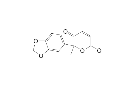 6-(1,3-benzodioxol-5-yl)-2-hydroxy-6-methyl-2H-pyran-5-one