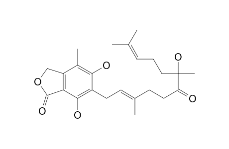 1(3H)-Isobenzofuranone, 5,7-dihydroxy-6-(7-hydroxy-3,7,11-trimethyl-6-oxo-2,10-dodecadienyl)- 4-methyl-, (E)-