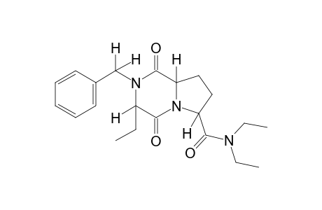 2-benzyl-1,4-dioxooctahydro-N,N-3-triethylpyrrolo[1,2-a]pyrazine-6-carboxamide