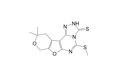 (2H-Pyrano[3,4-b]furano[2,3-d])1,2,4-triazolo[3,4-f]pyrimidine-3(4H)thione, 10,11-dihydro-10,10-dimethyl-5-methylthio-