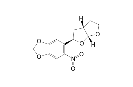 5-[(2R*,3aS*,6aR*)-Perhydrofuro[2,3-b]furan-2-yl]-6-nitro-1,3-benzo-[d][1,3]dioxole