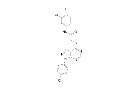 N-(3-chloro-4-fluorophenyl)-2-{[1-(4-chlorophenyl)-1H-pyrazolo[3,4-d]pyrimidin-4-yl]sulfanyl}acetamide