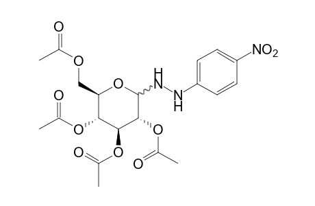 D-1-DEOXY-1-[2-(p-NITROPHENYL)HYDRAZINO]GLUCOPYRANOSIDE, TETRAACETATE