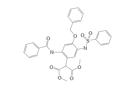 N-benzoyl-o-benzyl-N-(phenylsulfonyl)-2,5-diamino-4-(1,1-bis(methoxycarbonyl)methyl)phenol