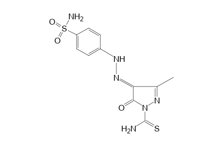 4,5-DIOXO-3-METHYLTHIO-2-PYRAZOLINE-1-CARBOXAMIDE, 4-[(p-SULFAMOYLPHENYL)HYDRAZONE]