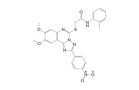 2-{[8,9-dimethoxy-2-(4-nitrophenyl)[1,2,4]triazolo[1,5-c]quinazolin-5-yl]sulfanyl}-N-(2-methylphenyl)acetamide