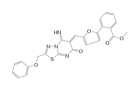 benzoic acid, 2-[5-[(Z)-(5-imino-7-oxo-2-(phenoxymethyl)-5H-[1,3,4]thiadiazolo[3,2-a]pyrimidin-6(7H)-ylidene)methyl]-2-furanyl]-, methyl ester