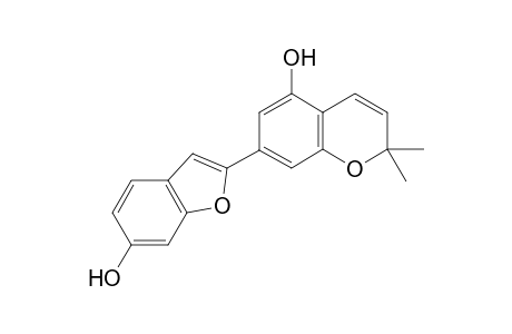 7-(6-hydroxy-1-benzofuran-2-yl)-2,2-dimethylchromen-5-ol