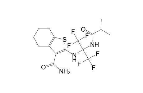 2-([2,2,2-Trifluoro-1-(isobutyrylamino)-1-(trifluoromethyl)ethyl]amino)-4,5,6,7-tetrahydro-1-benzothiophene-3-carboxamide