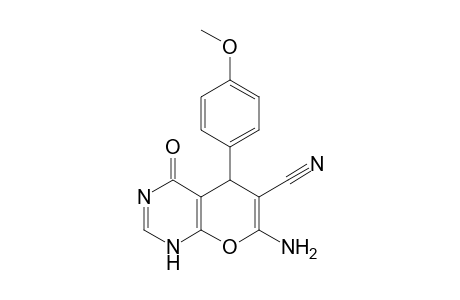 4H-Pyrano[2,3-d]pyrimidine-6-carbonitrile, 7-amino-5-(4-methoxyphenyl)-4-oxo-1,5-dihydro-