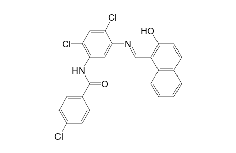 4-Chloro-N-(2,4-dichloro-5-{[(2-hydroxy-1-naphthyl)methylidene]amino}phenyl)benzamide