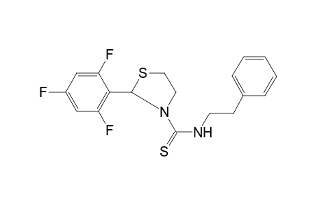 N-(2-phenylethyl)-2-(2,4,6-trifluorophenyl)-1,3-thiazolidine-3-carbothioamide