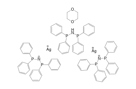 [Bis{mu-bis(diphenylphosphanyl)amido-P,P'}-{mu-bis(diphenyl-phosphanyl)amin-P,P')-disilver(I)]-Dioxan (1/1)