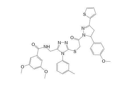 benzamide, N-[[5-[[2-[4,5-dihydro-5-(4-methoxyphenyl)-3-(2-thienyl)-1H-pyrazol-1-yl]-2-oxoethyl]thio]-4-(3-methylphenyl)-4H-1,2,4-triazol-3-yl]methyl]-3,5-dimethoxy-