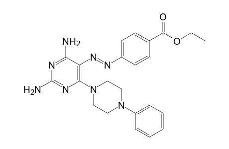 p-{{2,4-diamino-6-(4-phenyl-1-piperazinyl)-5-pyrimidinyl]azo}benzoic acid, ethyl ester