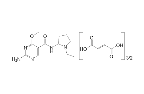2-amino-N-(1-ethyl-2-pyrrolidinyl)-4-methoxy-5-pyrimidinecarboxamide, fumarate(1.1/2)