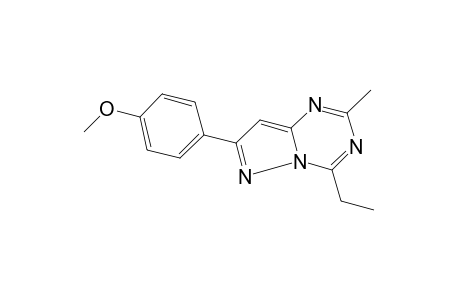 4-ethyl-7-(p-methoxyphenyl)-2-methylpyrazolo[1,5-a]-s-triazine