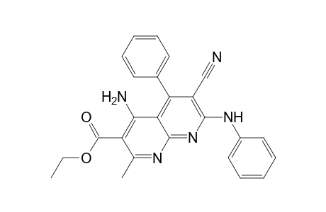 Ethyl-4-amino-6-cyano-2-methyl-5-phenyl-7-(phenylamino)1,8-naphthyridine-3-carboxylate