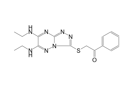 2-{[6,7-bis(ethylamino)[1,2,4]triazolo[4,3-b][1,2,4]triazin-3-yl]sulfanyl}-1-phenylethanone