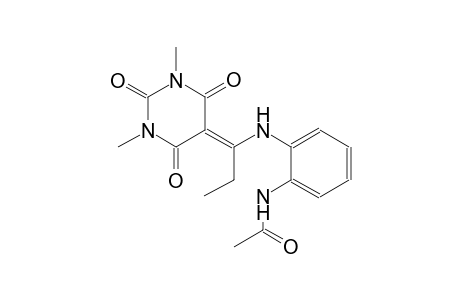 N-(2-{[1-(1,3-dimethyl-2,4,6-trioxotetrahydro-5(2H)-pyrimidinylidene)propyl]amino}phenyl)acetamide