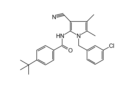 p-tert-butyl-N-[1-(m-chlorobenzyl)-3-cyano-4,5-dimethylpyrrol-2-yl]benzamide