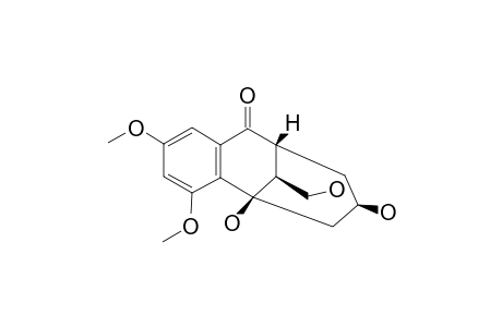 HERBARONE;5,7-DIHYDROXY-11-(HYDROXYMETHYL)-2,4-DIMETHOXY-6,7,8,9-TETRAHYDRO-5,9-METHANOBENZO-[8]-ANNULEN-10-(5-H)-ONE