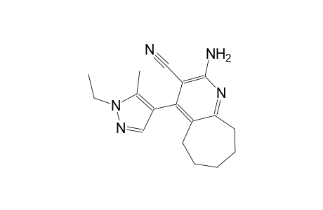 2-amino-4-(1-ethyl-5-methyl-1H-pyrazol-4-yl)-6,7,8,9-tetrahydro-5H-cyclohepta[b]pyridine-3-carbonitrile