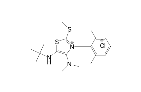 5-(tert-Butylamino)-4-(dimethylamino)-3-(2,6-dimethylphenyl)-2-(methylthio)thiazolium chloride