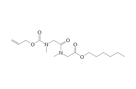 Sarcosylsarcosine, N-allyloxycarbonyl-, hexyl ester