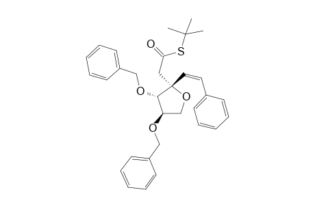(+)-(2R,3S,4R)-3,4-Bis(benzyloxy)-2-[[(tert-butylthiio)carbonyl]methyl]-2-((Z)-2'-phenylethenyl)tetrafuran