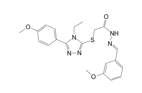 2-{[4-ethyl-5-(4-methoxyphenyl)-4H-1,2,4-triazol-3-yl]sulfanyl}-N'-[(E)-(3-methoxyphenyl)methylidene]acetohydrazide