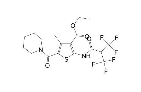 4-Methyl-5-(piperidine-1-carbonyl)-2-[[3,3,3-trifluoro-2-(trifluoromethyl)propanoyl]amino]thiophene-3-carboxylic acid ethyl ester