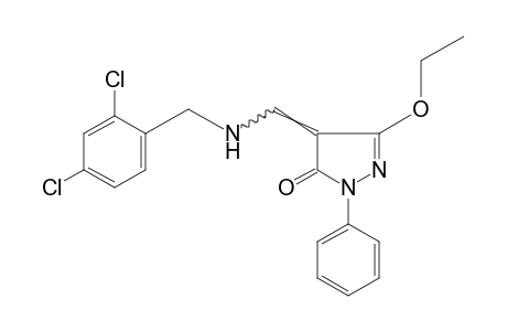 4-{[(2,4-DICHLOROBENZYL)AMINO]METHYLENE}-3-ETHOXY-1-PHENYL-2-PYRAZOLIN-5-ONE