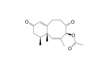 LAEVINONE_A;4-(S*)-ACETOXY-5,10-DIOXO,1-(S*),12-(S*)-NEOLEMNA-2-Z,8-DIENE