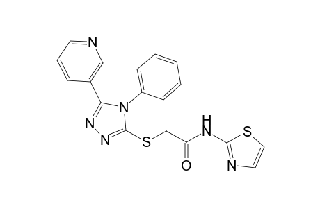 2-{[4-phenyl-5-(3-pyridinyl)-4H-1,2,4-triazol-3-yl]sulfanyl}-N-(1,3-thiazol-2-yl)acetamide