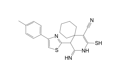 4-Imino-5-[4-(4-methylphenyl)-1,3-thiazol-2-yl]-2-sulfanyl-3-azaspiro[5.5]undec-1-ene-1-carbonitrile