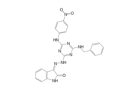 3-[2-[4-(benzylamino)-6-(4-nitroanilino)-1,3,5-triazin-2-yl]hydrazino]indol-2-one