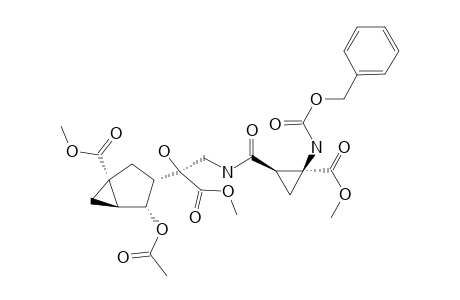 (1S,2R,2'S)-(+)-1-(N-benzyloxycarbonylamino)-2-[2'-hydroxy-2'-methoxycarbonyl-2'-([1R,3S,4S,5S]-4-acetoxy-1-methoxycarbonylbicyclo[3.1.0]hexane-3-yl)ethylaminocaronyl]cyclopropane-1-carboxylic acid methyl ester