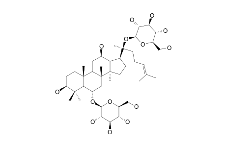 6-O-BETA-D-GLUCOPYRANOSYL-20-O-BETA-D-GLUCOPYRANOSYL-3-BETA,6-ALPHA,12-BETA,20(S)-TRIHYDROXYDAMMAR-24-ENE;RG(1)