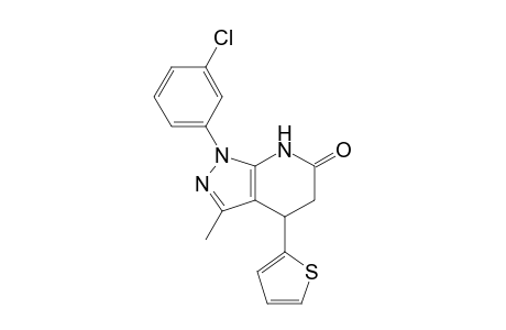 6H-pyrazolo[3,4-b]pyridin-6-one, 1-(3-chlorophenyl)-1,4,5,7-tetrahydro-3-methyl-4-(2-thienyl)-