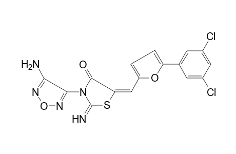 (5E)-2-azanylidene-3-(4-azanyl-1,2,5-oxadiazol-3-yl)-5-[[5-[3,5-bis(chloranyl)phenyl]furan-2-yl]methylidene]-1,3-thiazolidin-4-one