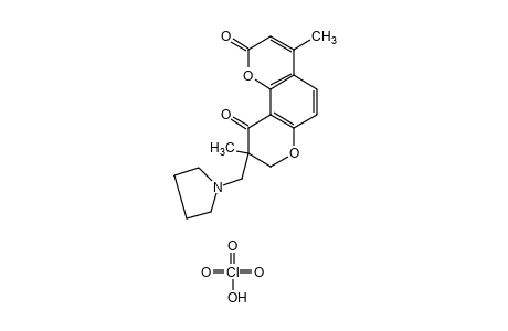 8,9-dihydro-4,9-dimethyl-9-[(1-pyrrolidinyl)methyl]-2H,10H-benzo[1,2-b:3,4-b']dipyran-2,10-dione, perchlorate