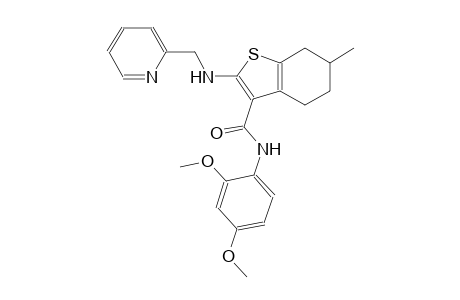 benzo[b]thiophene-3-carboxamide, N-(2,4-dimethoxyphenyl)-4,5,6,7-tetrahydro-6-methyl-2-[(2-pyridinylmethyl)amino]-