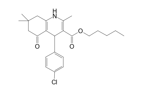 3-Quinolinecarboxylic acid, 4-(4-chlorophenyl)-1,4,5,6,7,8-hexahydro-2,7,7-trimethyl-5-oxo-, pentyl ester