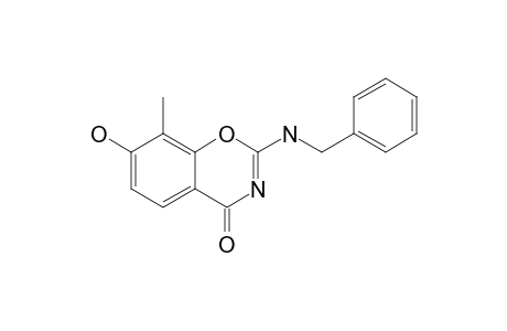 2-(BENZYLAMINO)-7-HYDROXY-8-METHYL-4H-1,3-BENZOXAZIN-4-ONE