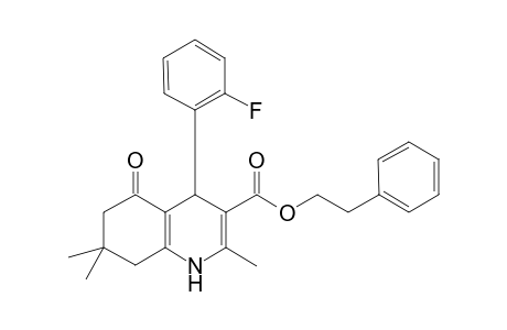 4-(2-fluorophenyl)-5-keto-2,7,7-trimethyl-1,4,6,8-tetrahydroquinoline-3-carboxylic acid phenethyl ester