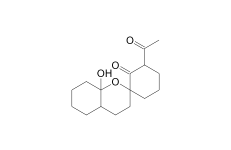 3'-acetyl-4a,5,6,7,8,8a-hexahydro-8a-hydroxyspiro[chroman-2,1'cyclohexan]-2'-one